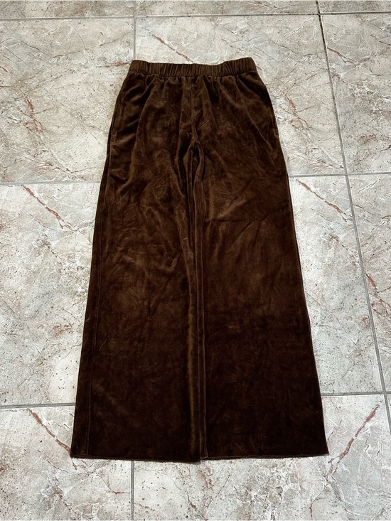 Brandy Melville Pants - Kids Brown Velour Wide-Leg Bottoms